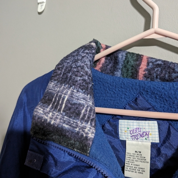Vintage "Very Trendy" brand fleece lined windbreaker jacket with tree embroidery - Picture 6 of 11